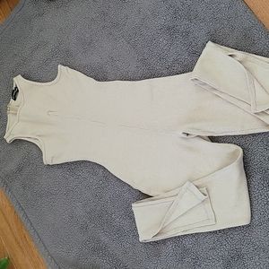 Sleeveless cream colored jumpsuit